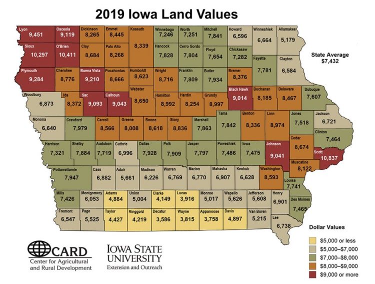 Iowa State releases 2019 Land Value Survey results Iowa Agribusiness